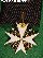 Johanniter Orden - Kreuz der Ehrenritter - GOLD - die Adler - geschwärzt, mit